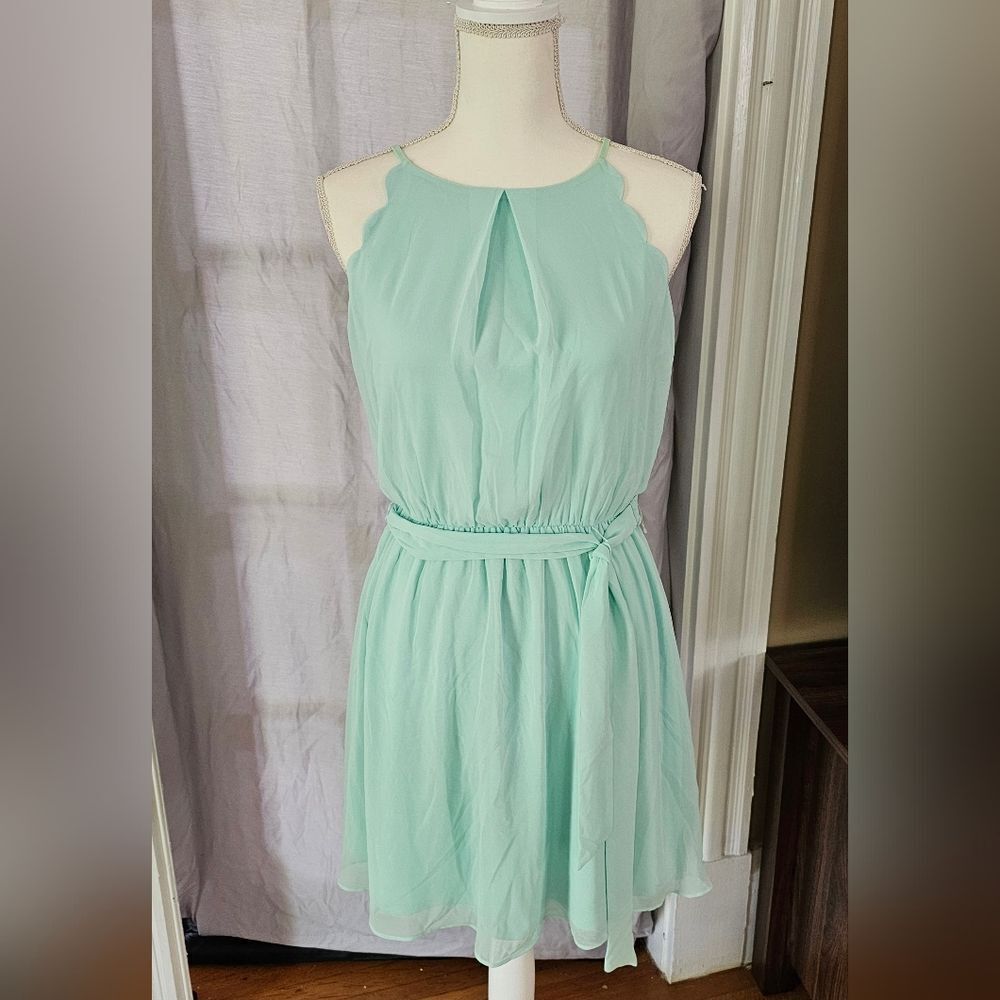 Elegant Mint Green Sleeveless Dress Juniors Size Medium
